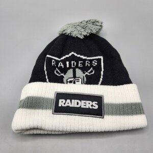 LA Oakland Raiders Budweiser NFL Beanie Toque Hat w Pom Pom NEW One Size